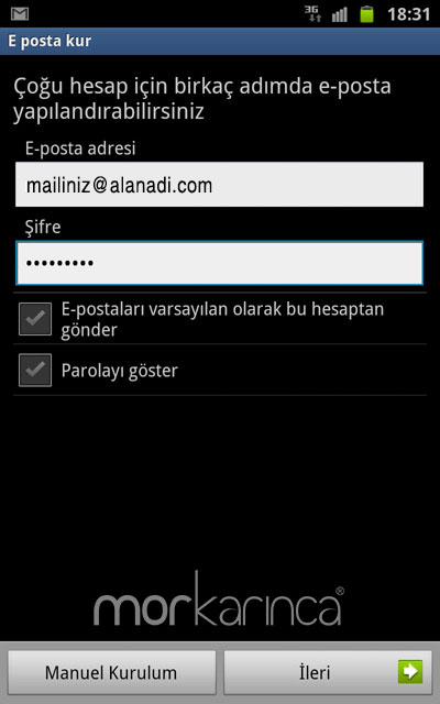 android mail ayarlar