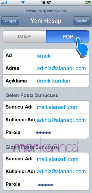 iphone ve ipad mail ayarlar